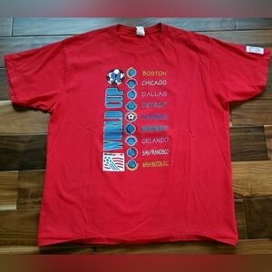 World Cup USA 1994 Soccer T-Shirt XL Boston Chicago Dallas Detroit LA New York